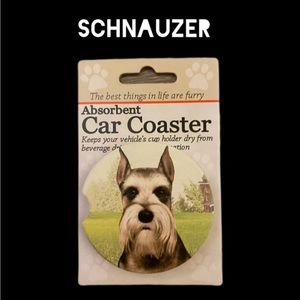 🆕 Absorbent Car Coaster - Schnauzer Dog